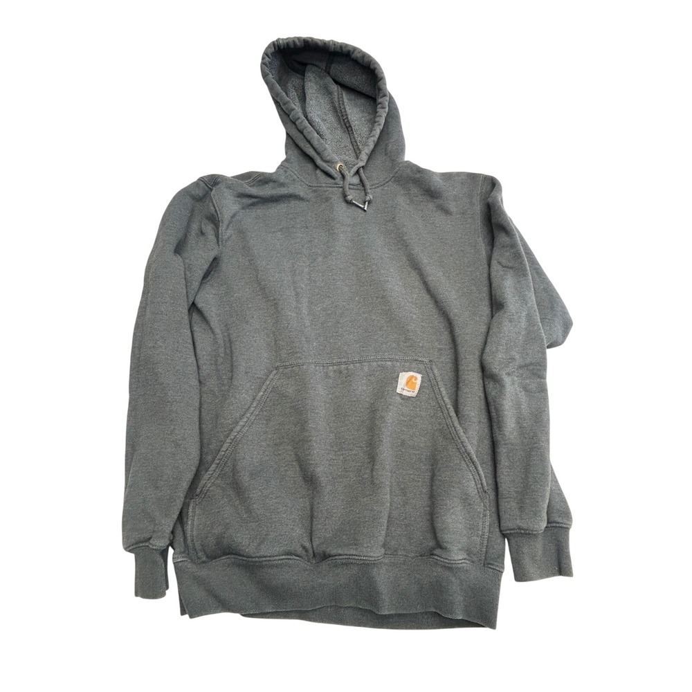 Carhartt Hoodie Mens Small Gray Good Original Fit Logo Pullover Sweatshirt